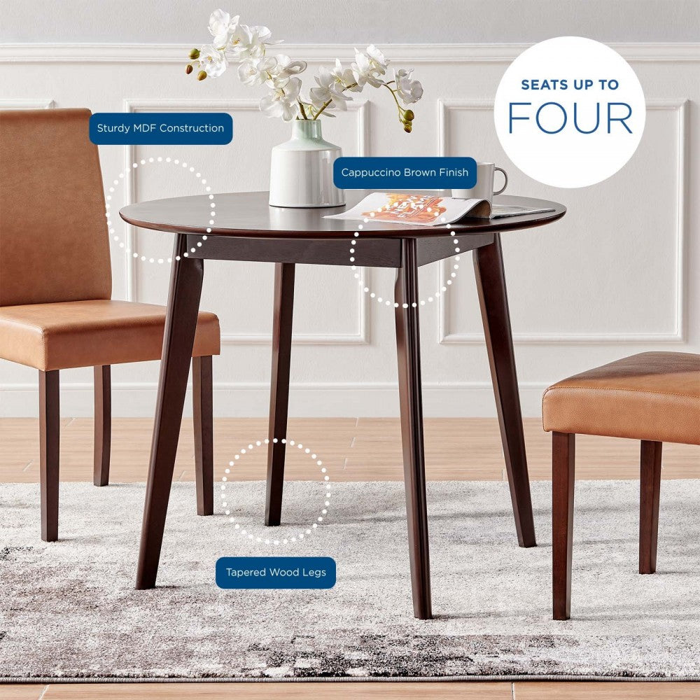 Vision 35" Round Dining Table, Cappuccino