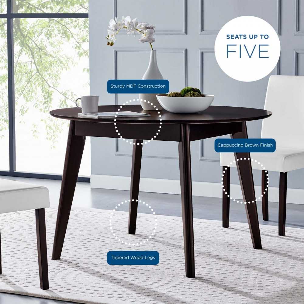 Vision 45" Round Dining Table, Cappuccino