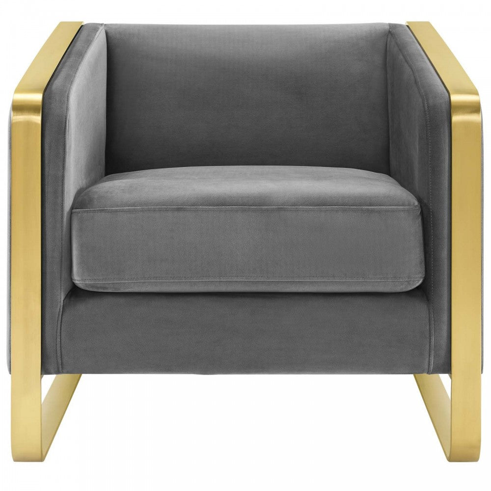 Visualize Armchair Performance Velvet Set of 2, Gray