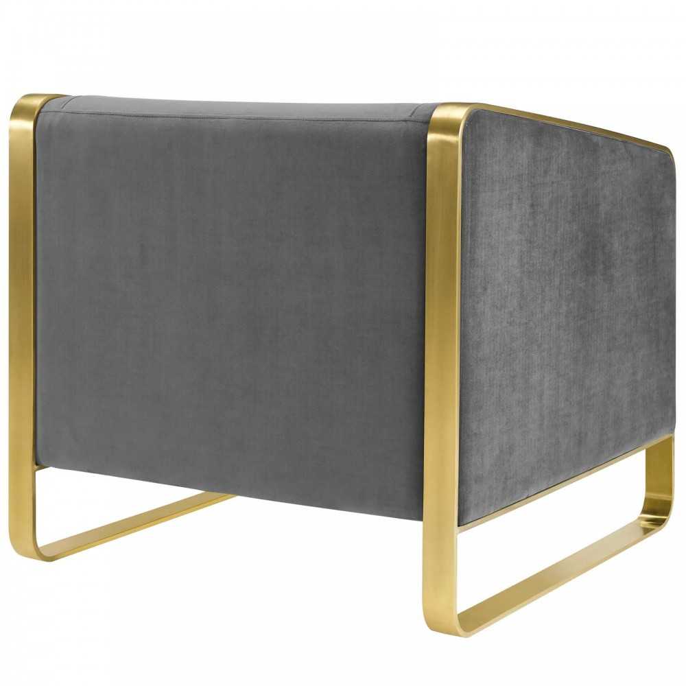 Visualize Armchair Performance Velvet Set of 2, Gray