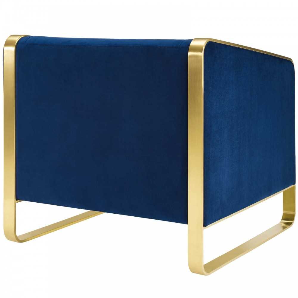 Visualize Armchair Performance Velvet Set of 2, Navy