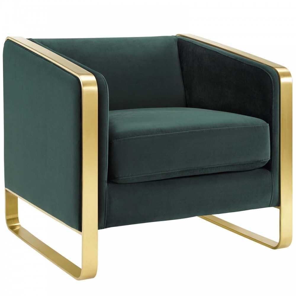 Visualize Armchair Performance Velvet Set of 2, Green