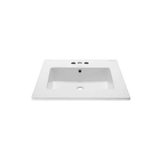 Voltaire 25 Vanity Top Sink with 4 Centerset Faucet Holes