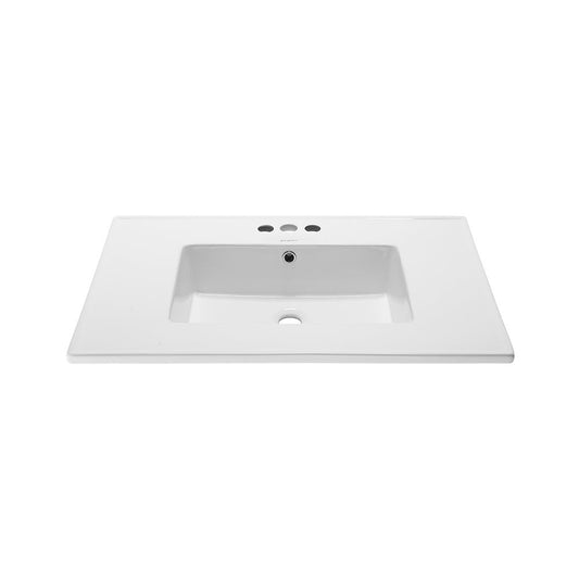 Voltaire 31 Vanity Top Sink with 4 Centerset Faucet Holes