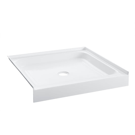 Voltaire 36 x 36 Acrylic White, Single-Threshold, Center Drain, Shower Base