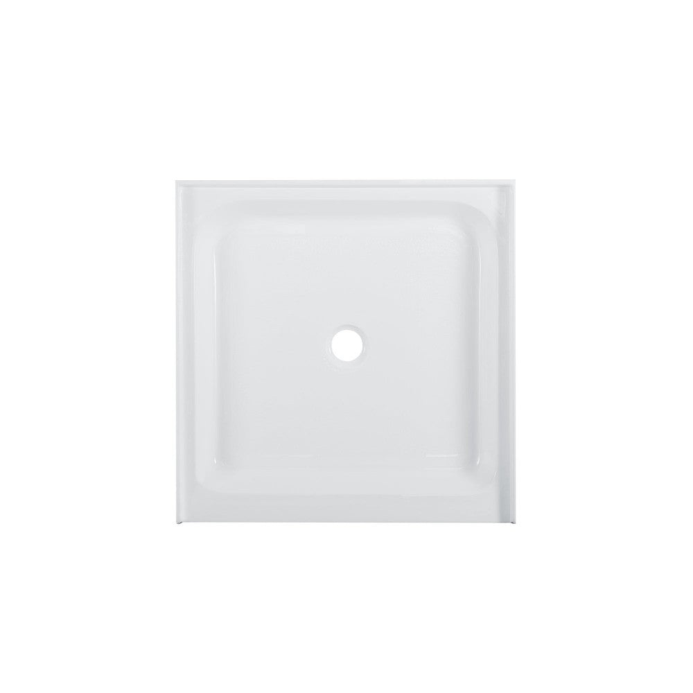 Voltaire 36 x 36 Acrylic White, Single-Threshold, Center Drain, Shower Base