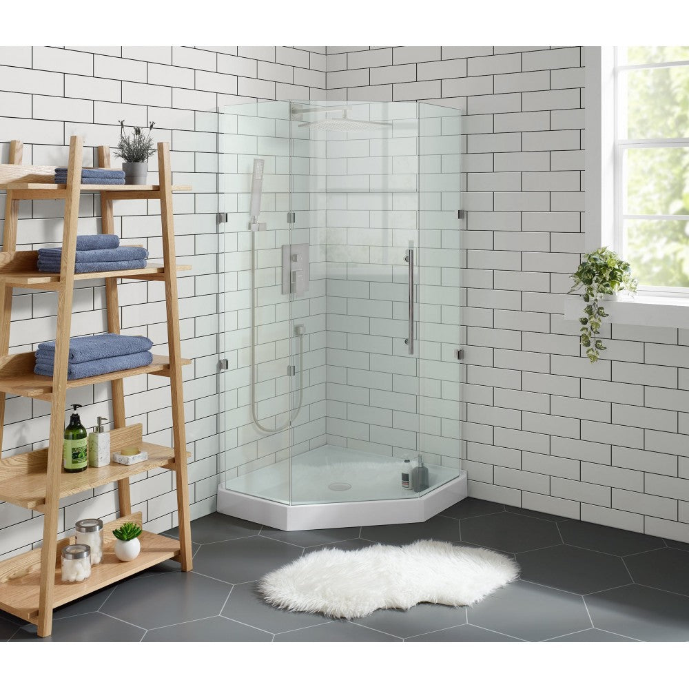 Voltaire 36 x 36 White, Single-Threshold, Center Drain, Neo-angle Shower Base