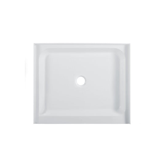 Voltaire 42 x 36 Acrylic White, Single-Threshold, Center Drain, Shower Base