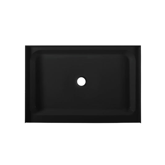Voltaire 48 x 32 Acrylic Black, Single-Threshold, Center Drain, Shower Base