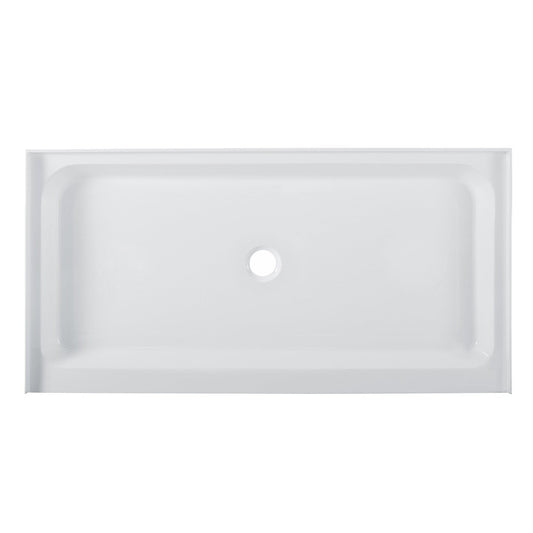 Voltaire 60 x 30 Acrylic White, Single-Threshold, Center Drain, Shower Base