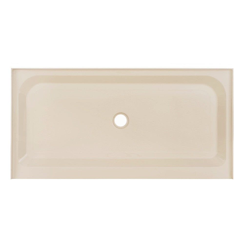 Voltaire 60 x 30 Single-Threshold, Center Drain, Shower Base in Biscuit