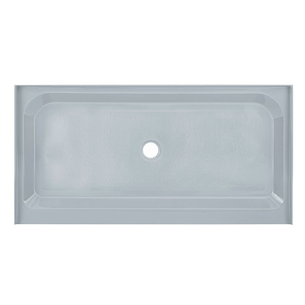 Voltaire 60 x 30 Single-Threshold, Center Drain, Shower Base in Grey
