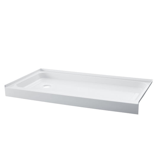 Voltaire 60 x 32 Acrylic White, Single-Threshold, Left-Hand Drain, Shower Base
