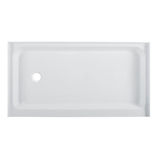 Voltaire 60 x 34 Acrylic White, Single-Threshold, Left Side Drain, Shower Base