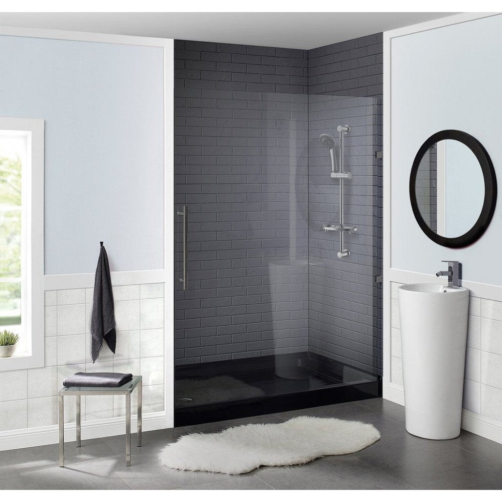Voltaire 60 x 36 Acrylic Black, Single-Threshold, Left Drain, Shower Base