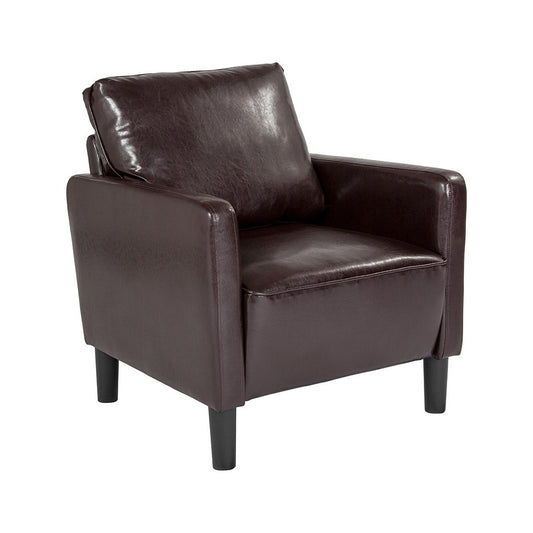 Washington Park Upholstered Chair in Brown LeatherSoft