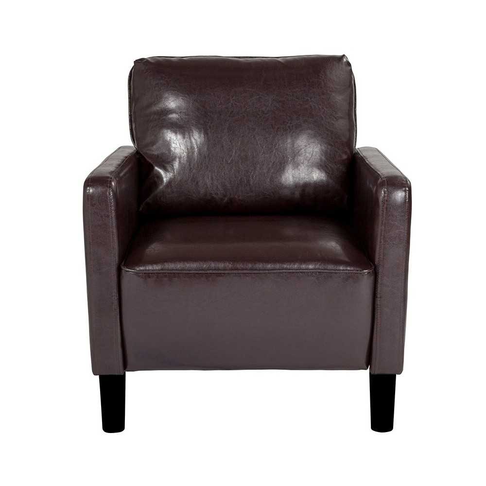 Washington Park Upholstered Chair in Brown LeatherSoft