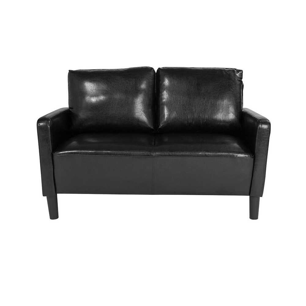 Washington Park Upholstered Loveseat in Black LeatherSoft