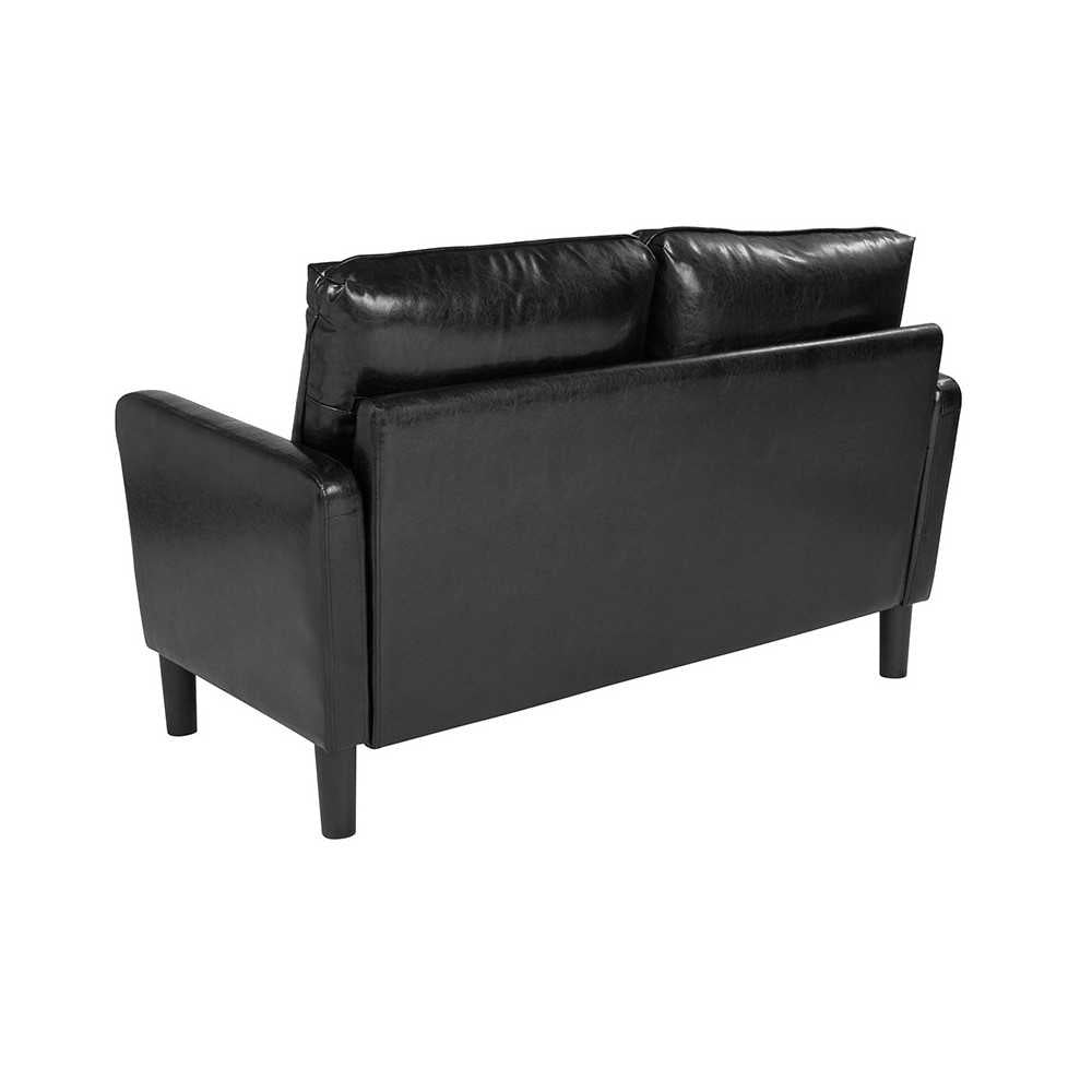 Washington Park Upholstered Loveseat in Black LeatherSoft