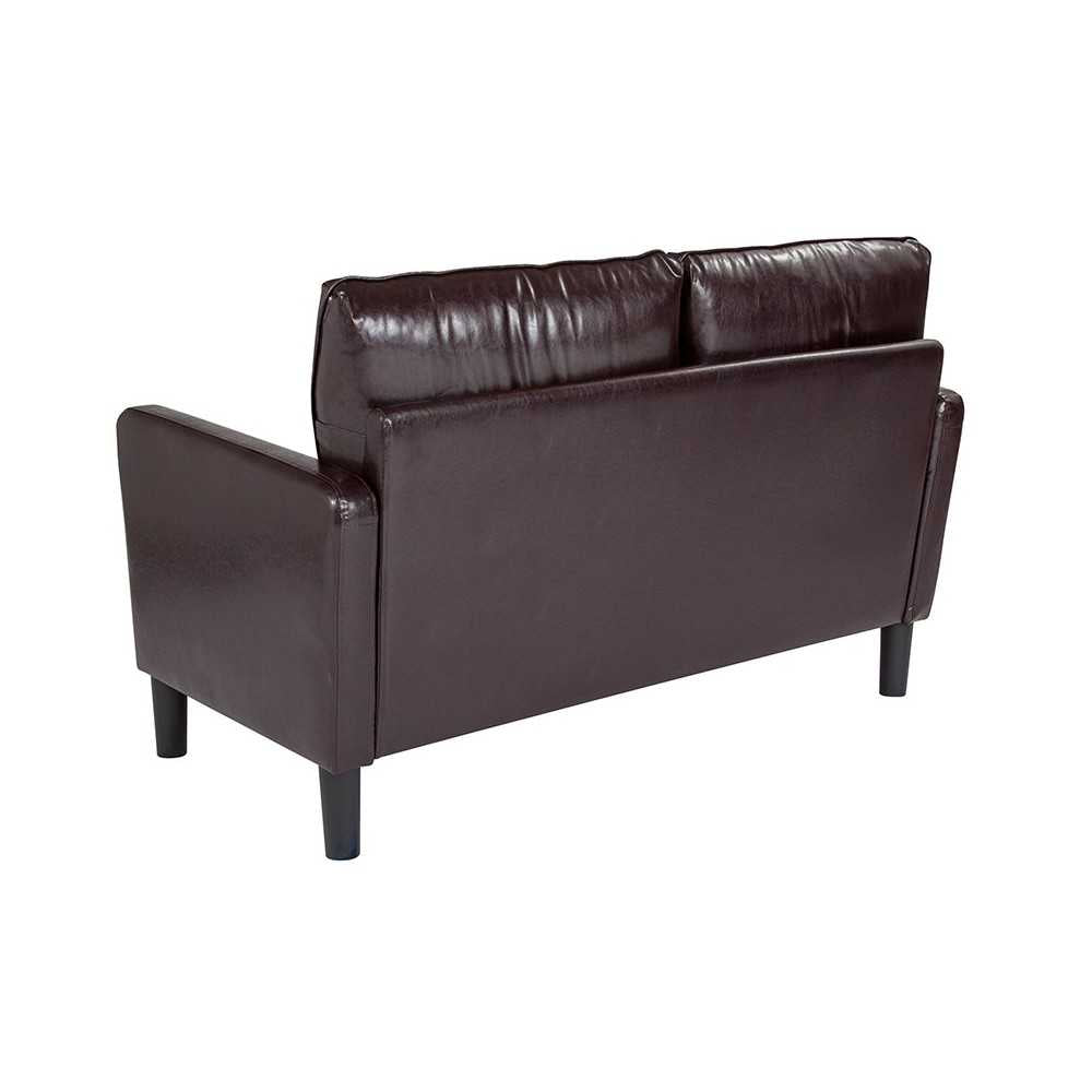 Washington Park Upholstered Loveseat in Brown LeatherSoft