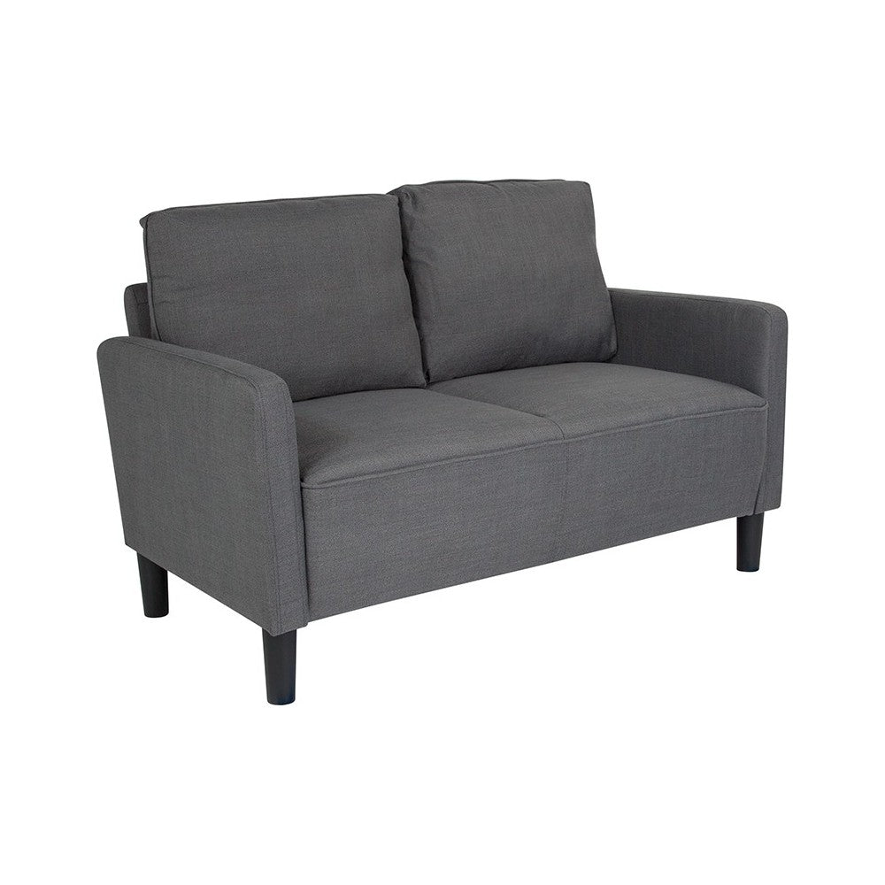 Washington Park Upholstered Loveseat in Dark Gray Fabric