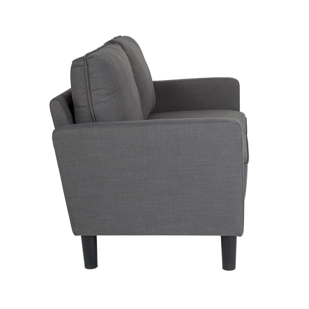 Washington Park Upholstered Loveseat in Dark Gray Fabric