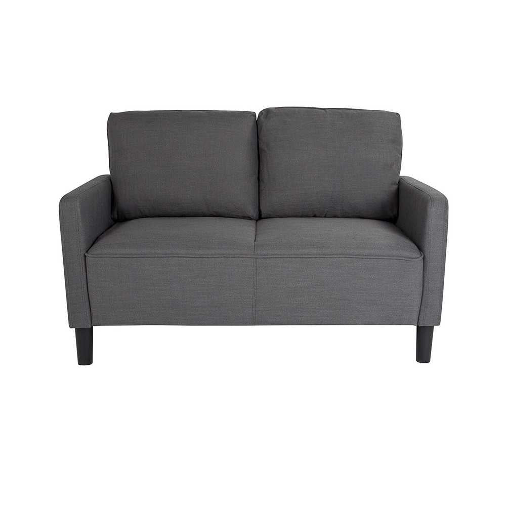 Washington Park Upholstered Loveseat in Dark Gray Fabric