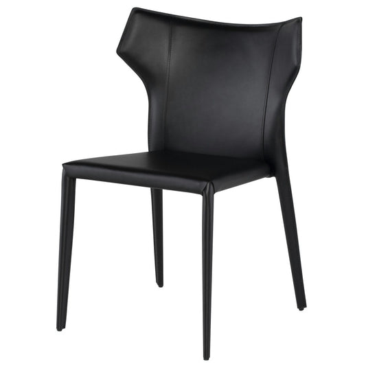Wayne Black Leather Dining Chair, HGND130