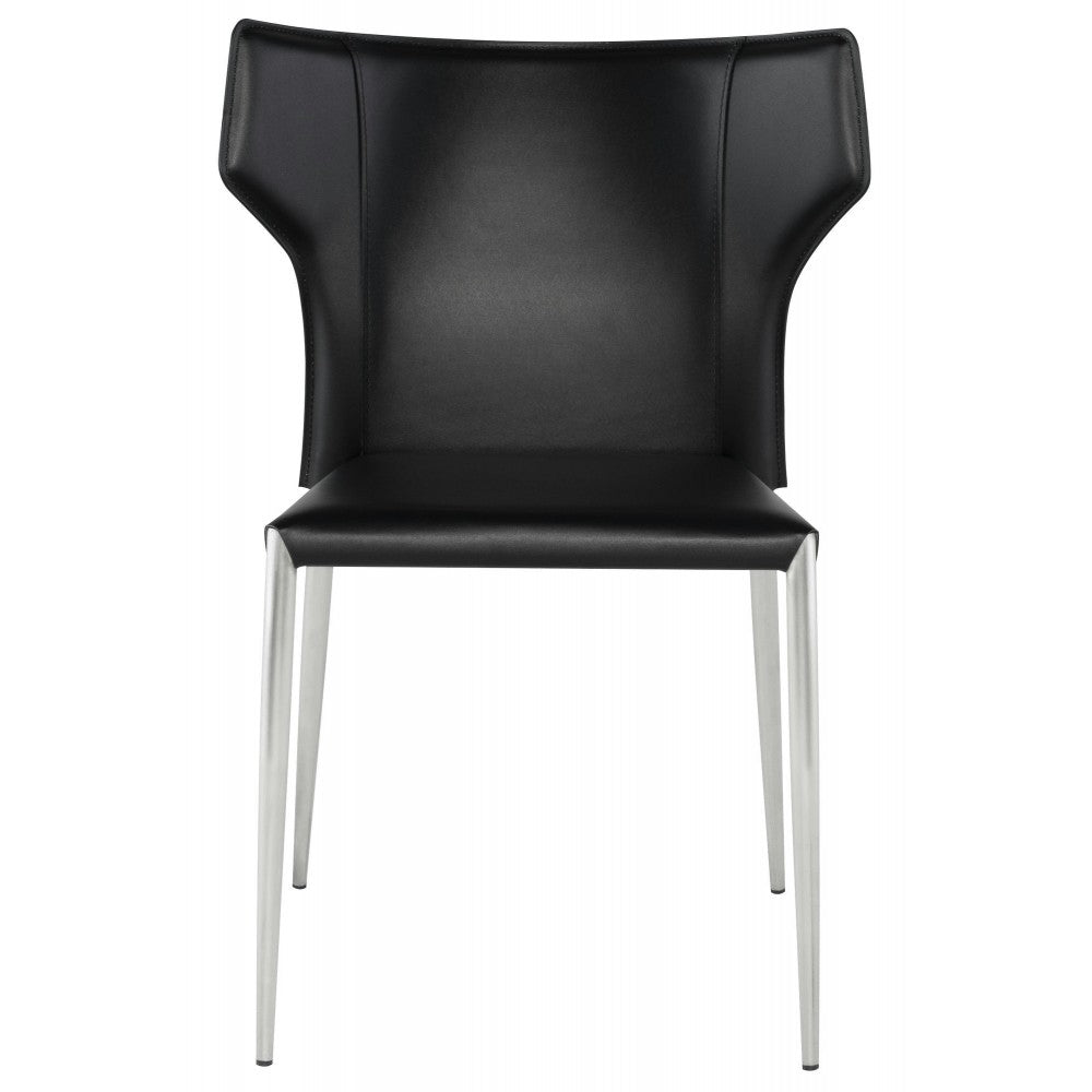 Wayne Black Leather Dining Chair, HGND135