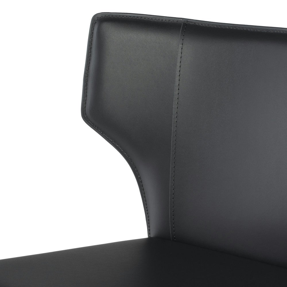 Wayne Dark Gray Leather Counter Stool, HGND147