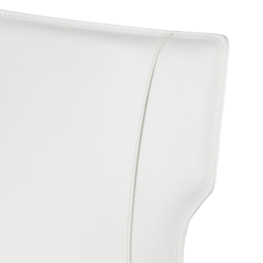 Wayne White Leather Counter Stool, HGND156