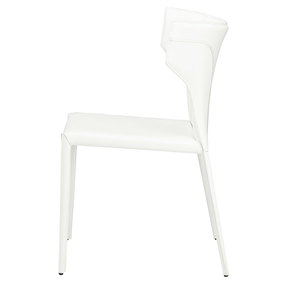 Wayne White Leather Dining Chair, HGND131