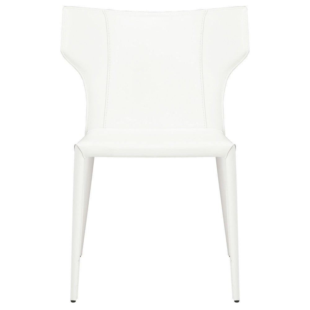 Wayne White Leather Dining Chair, HGND131