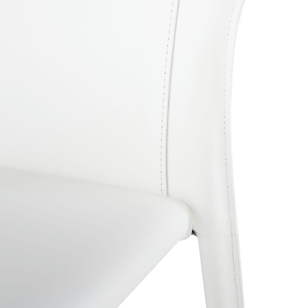 Wayne White Leather Dining Chair, HGND131