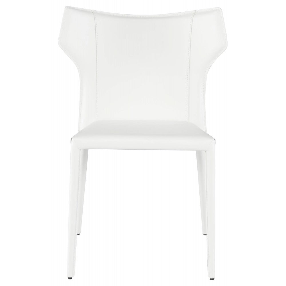 Wayne White Leather Dining Chair, HGND131
