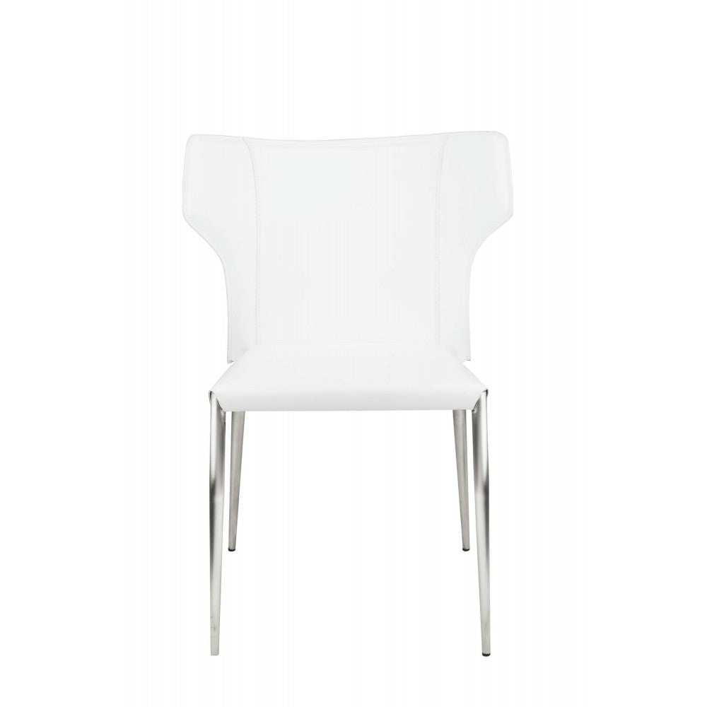 Wayne White Leather Dining Chair, HGND136