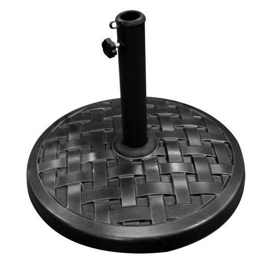 Weave Round Outdoor Patio Umbrella Base - Black