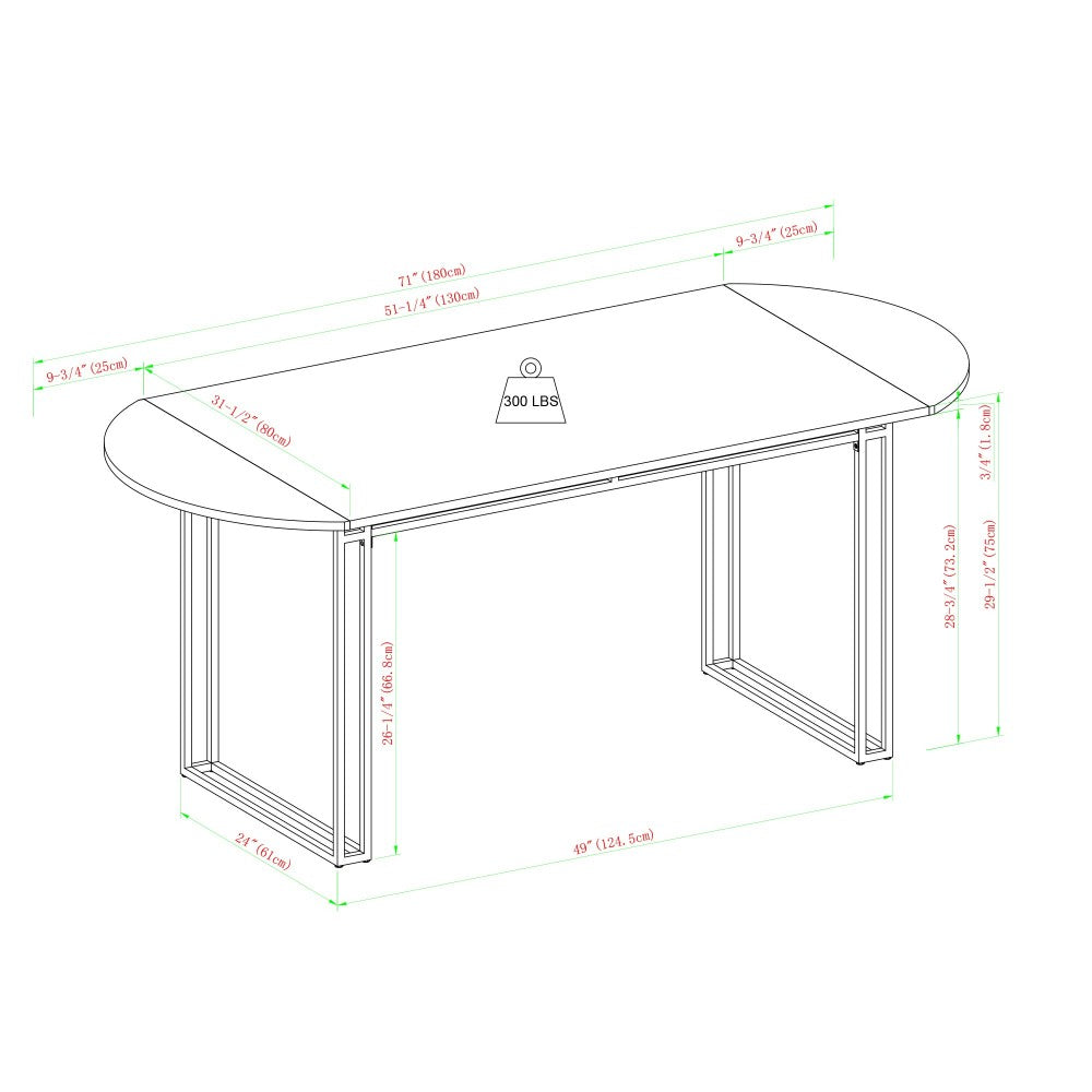 Weber 72" Oval Drop Leaf Dining Table - Walnut