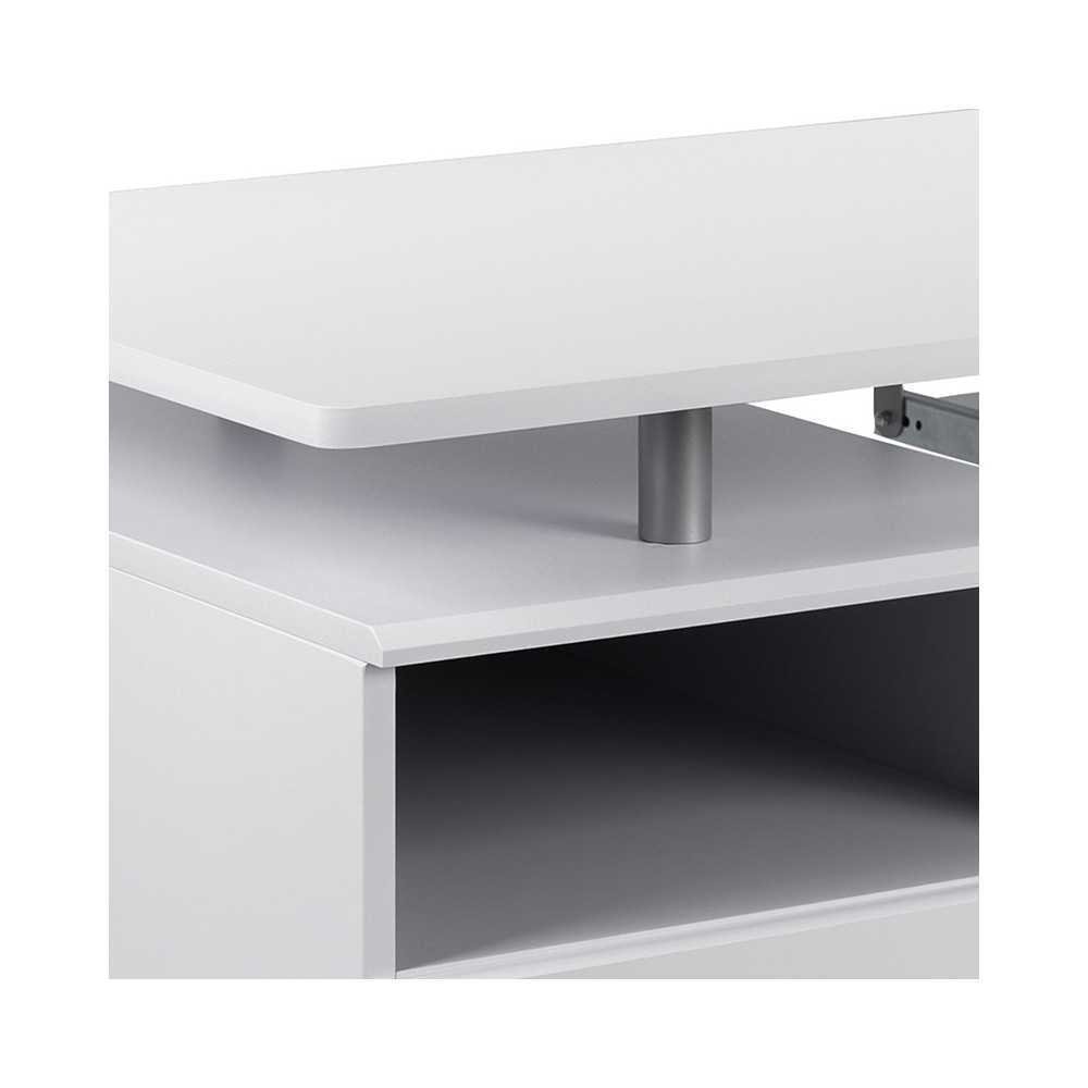 White Desk with Three Drawer Pedestal and Pull-Out Keyboard Tray