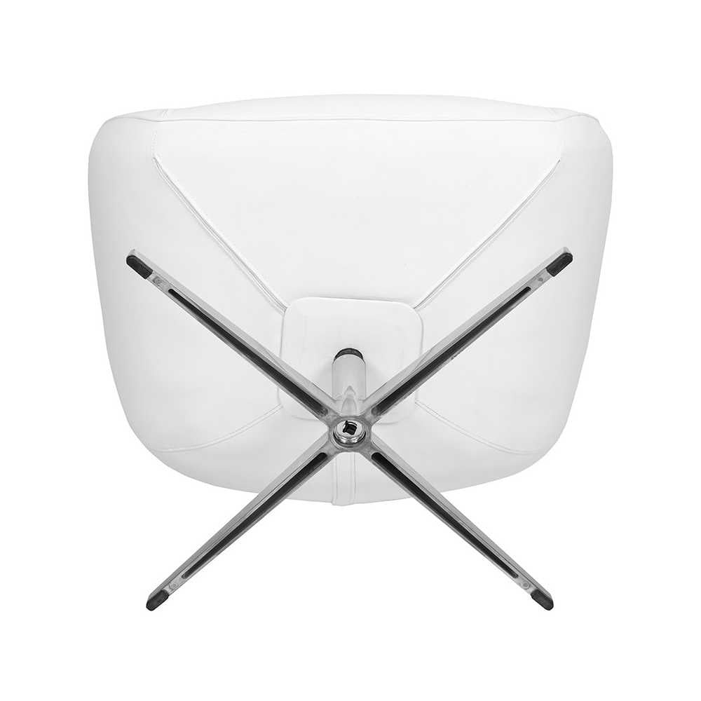 White LeatherSoft Swivel Wing Chair