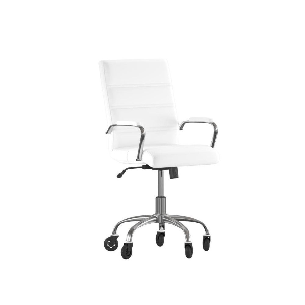 White LeatherSoft with Chrome Frame Chair