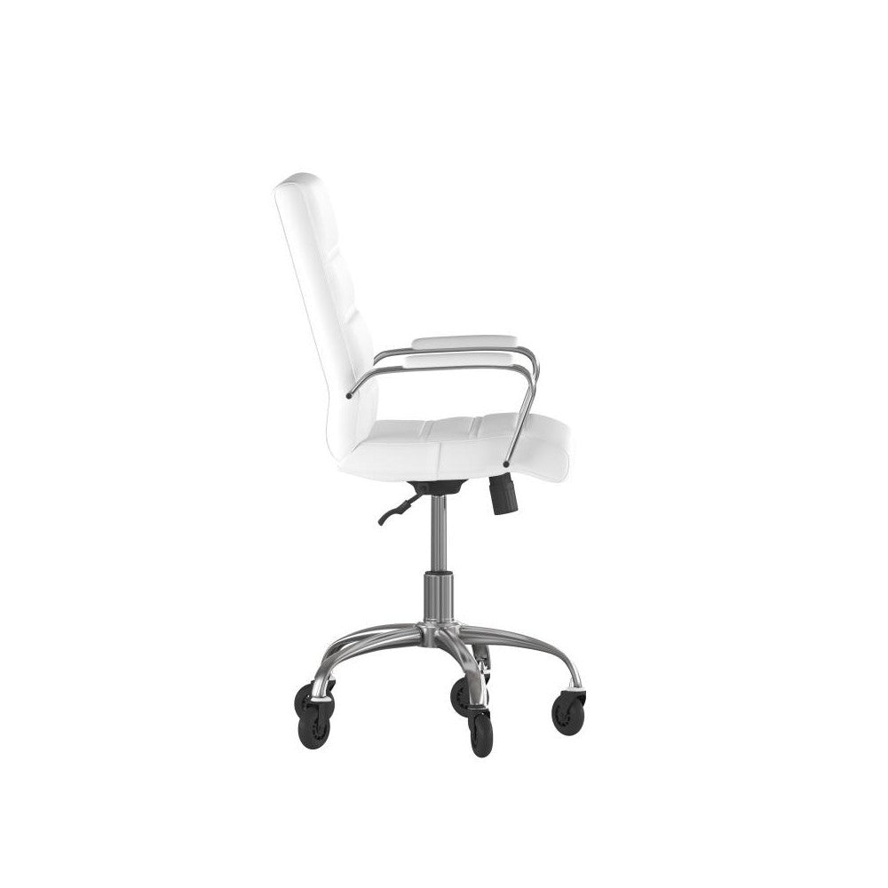 White LeatherSoft with Chrome Frame Chair