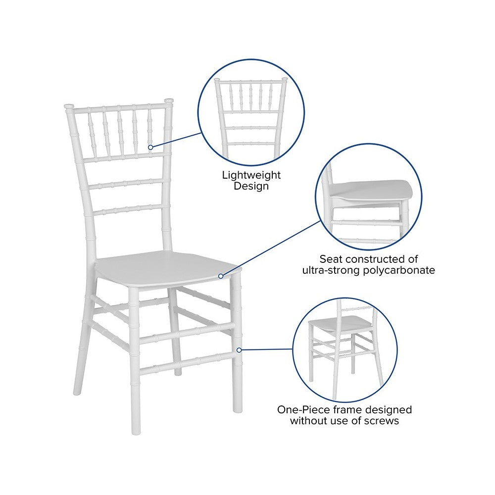 White Resin Stacking Chiavari Chair
