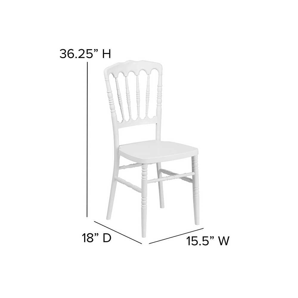 White Resin Stacking Napoleon Chair