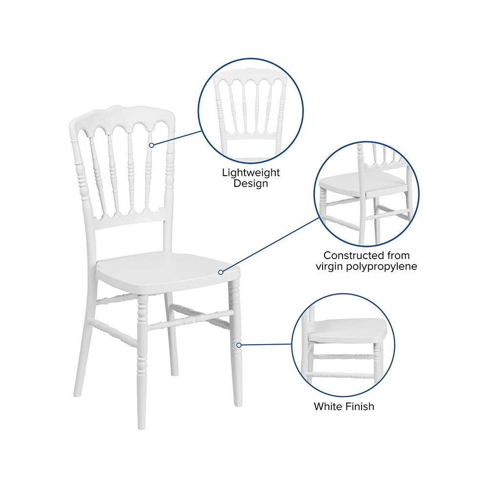White Resin Stacking Napoleon Chair
