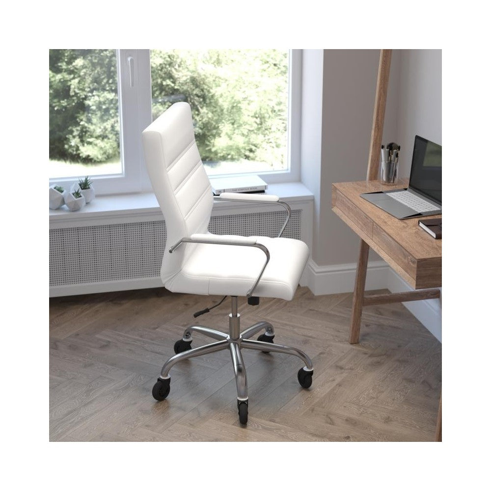 Whitney High Back White LeatherSoft Executive Swivel Office Chair