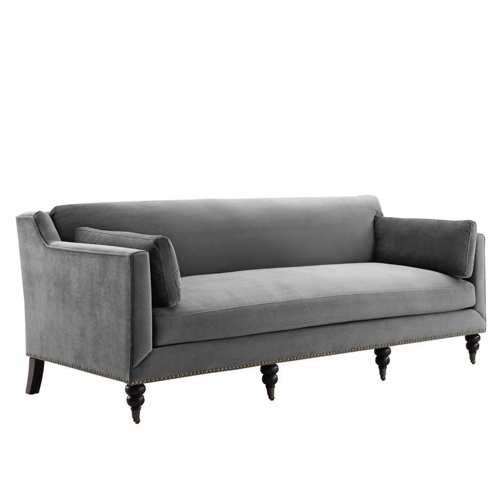 Windsor Performance Velvet Sofa, Gray