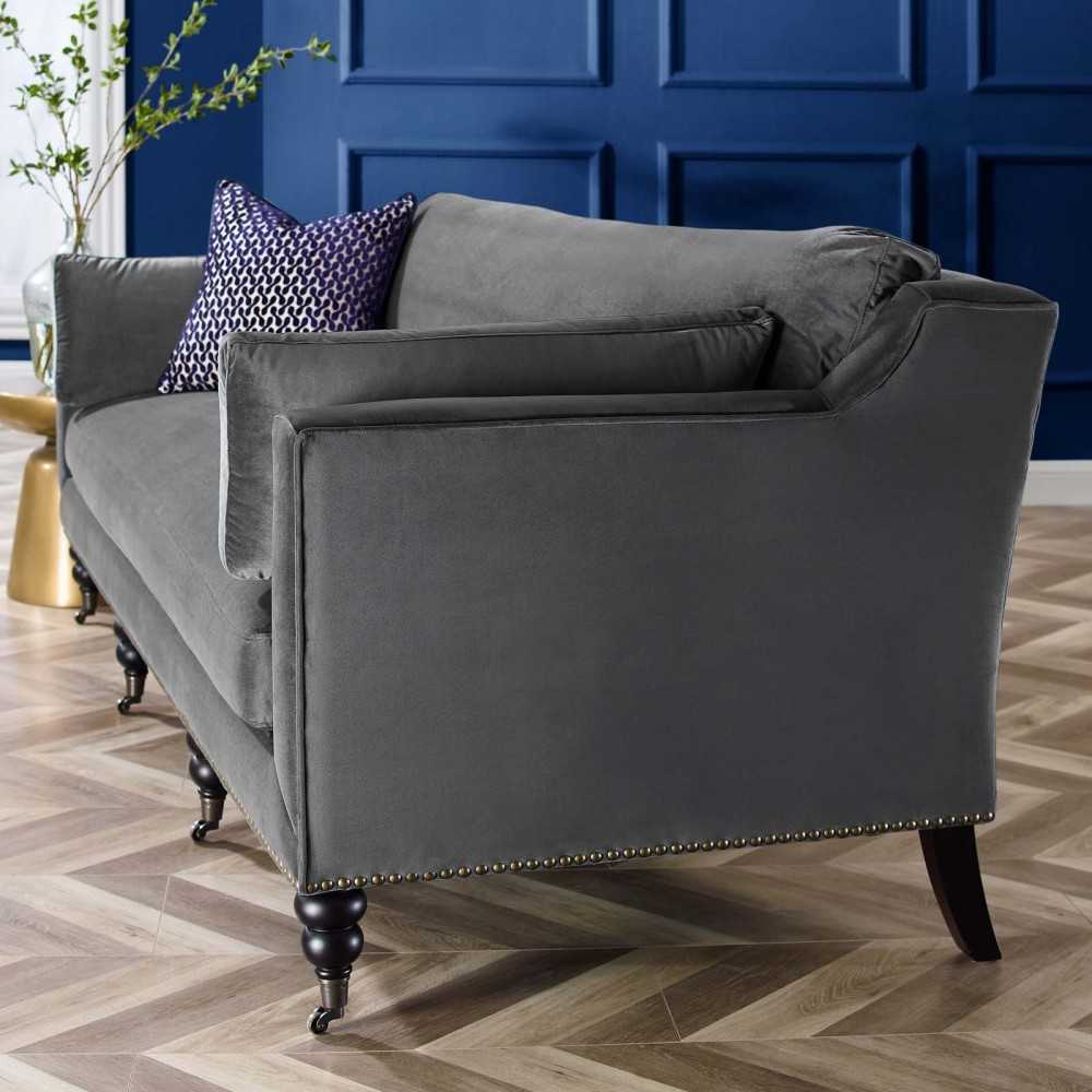 Windsor Performance Velvet Sofa, Gray