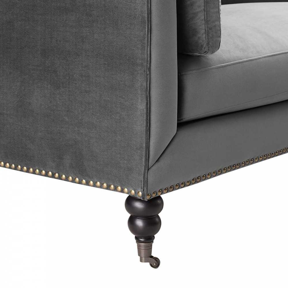 Windsor Performance Velvet Sofa, Gray