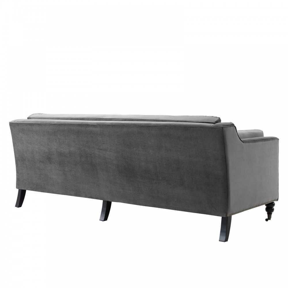 Windsor Performance Velvet Sofa, Gray